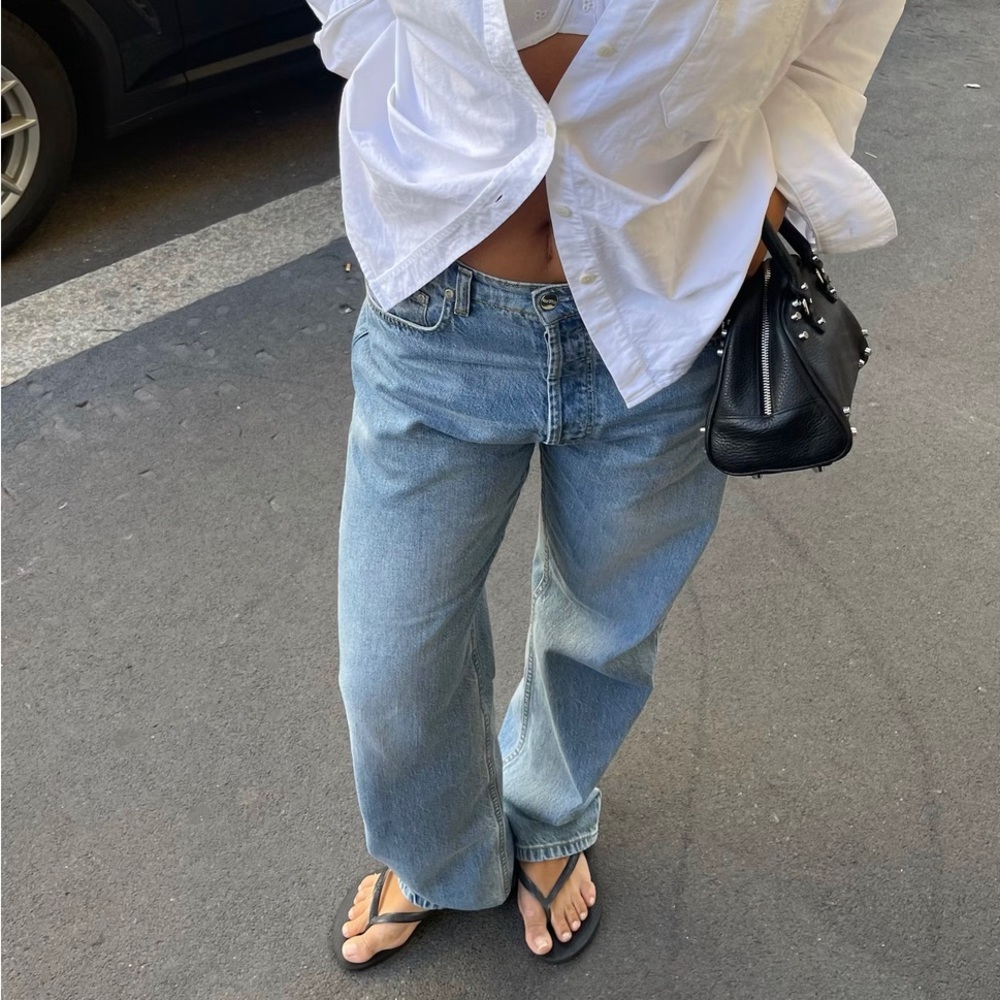 Djerf Avenue Relaxed Jeans Washed Blue size 28